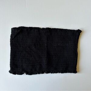 Black strapless crop top